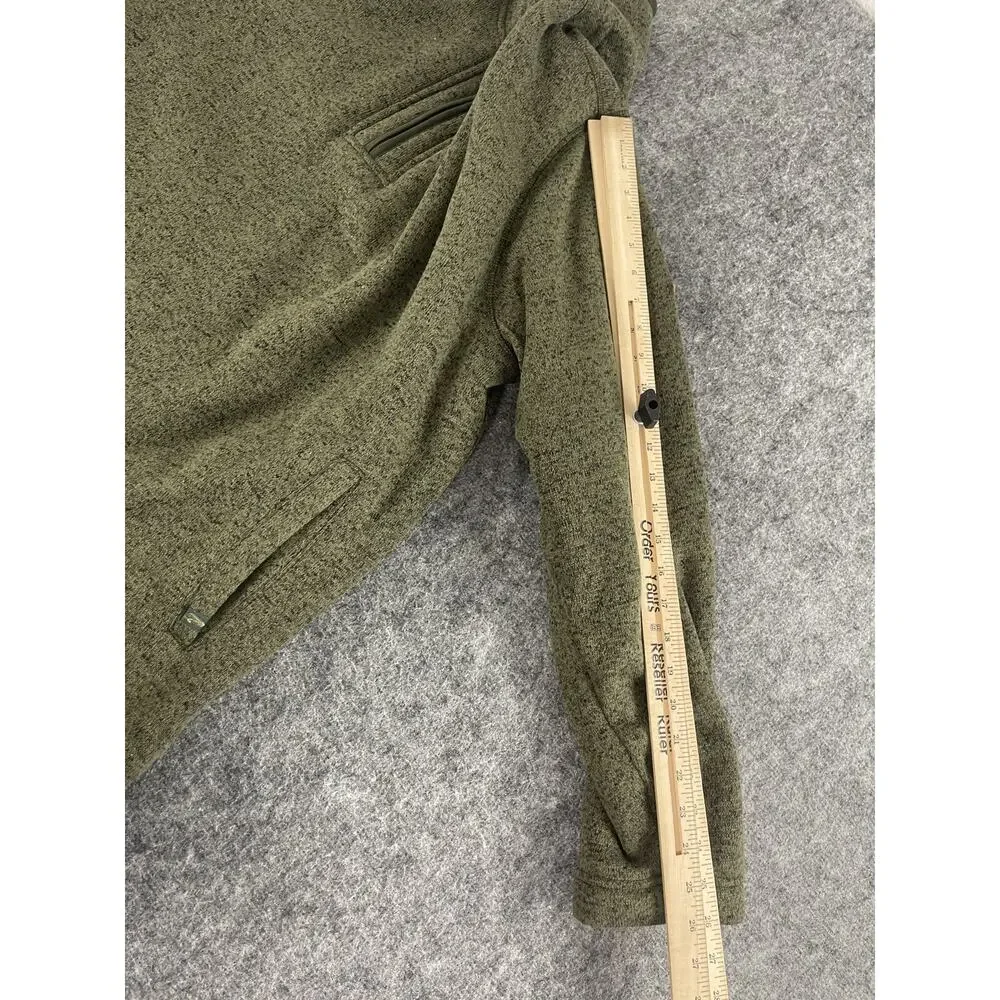 Orvis Sweater Mens Extra Large Green Sherpa Lined Jacket Quarter Zip N305